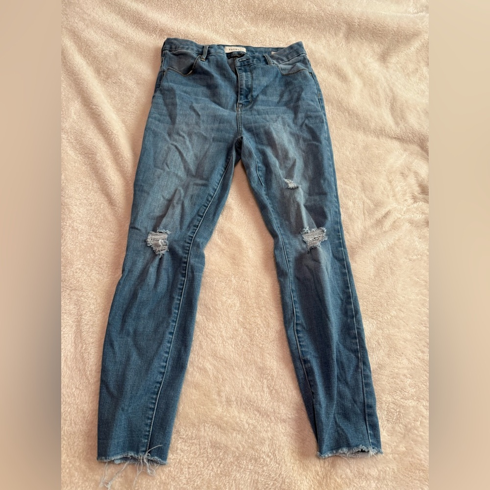 PacSun Women's Blue Ripped Skinny Jeans